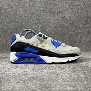 Nike Air Max 90 Premium HF3449-100 Men’s Size 7.5 White Racer Blue Shoes Used